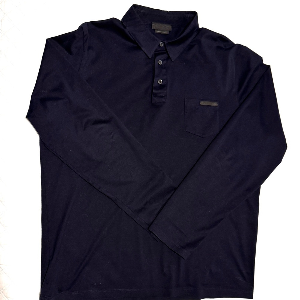 Prada long sleeve shirt navy blue.